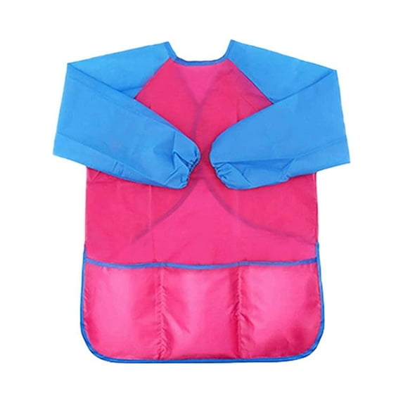 Plertrvy 17X18X1Cm Kids Art Smocks Toddler Smock Artist Painting Aprons Long Sleeve With 3 Pockets For Age 28 Years Gifts Art Painting Crafts Apron With Pockets Clearance (Hot Pink@0319)