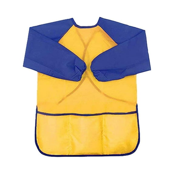 Plertrvy 18X16X1Cm Kids Art Smocks Toddler Smock Artist Painting Aprons Long Sleeve With 3 Pockets For Age 28 Years Gifts Art Painting Crafts Apron With Pockets Clearance (Yellow@0321)