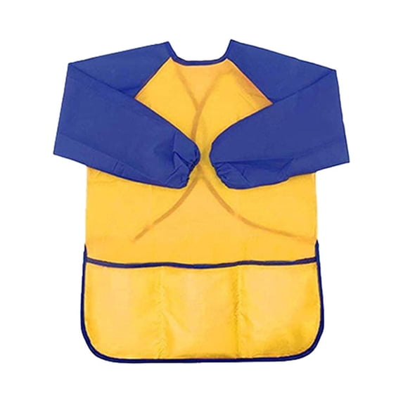 Plertrvy 18X16X1Cm Kids Art Smocks Toddler Smock Artist Painting Aprons Long Sleeve With 3 Pockets For Age 28 Years Gifts Art Painting Crafts Apron With Pockets Clearance (Yellow@0321)