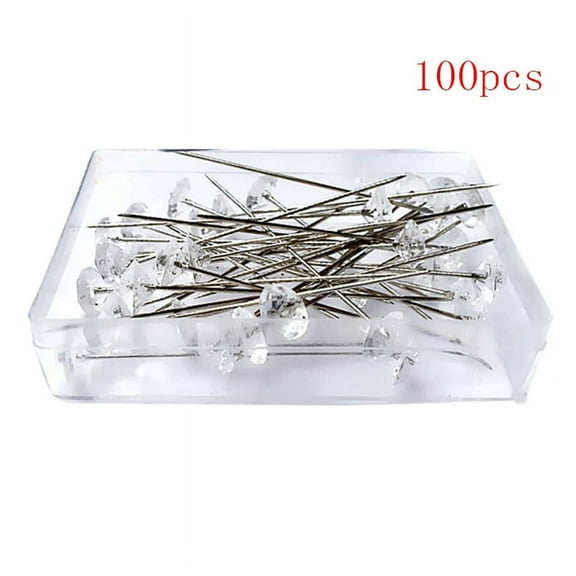 Plertrvy Clearance 100Pcs Pearl Needles (Boxed), Imitation Diamond Pearl Pin, Diamante Corsage Pins 100Pcs Other, White