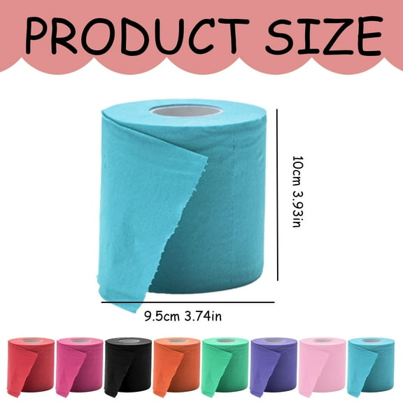 Plertrvy Clearance Colored Small Roll Paper Light Pink, Colored Toilet Paper Multicolor Funny Novelty Toilet Paper Sustainable And Soft For Home Camping Trave