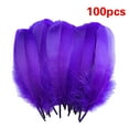 thumbnail image 1 of Plertrvy Clearance Diy Big Floating Feathers Feather Floating Hair Craft Decoration Wedding Feather Diy Large Floating Goose Feather 100Pc Multicolor Purple(Purple@0032), 1 of 2