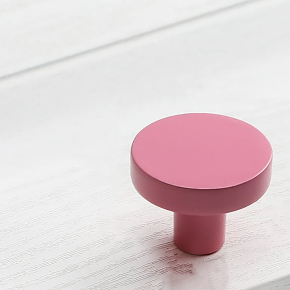 Plertrvy Clearance Door Handle*1, Simple Wardrobe Door Handle Pink, Cabinet Knobs Round Knobs for Cabinets and Dressers Single Hole Alloy Modern 1.22In Diameter 0.83In Height, Pink