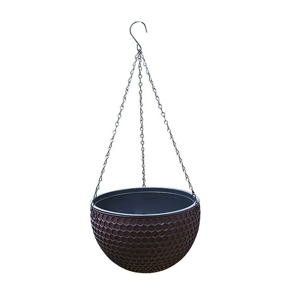 Plertrvy Clearance Flower Pot Coffee Color C, Self Watering Hanging Planter Basket Self Watering Round Resin Hydroponic Garden Flower Pot Set for Plants for Home Garden Porch Or Balcony