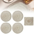 thumbnail image 1 of Plertrvy Clearance Milk Coffee Color Placemat 4Pcs, Round Placemats Set Of 4 Round Table Placemats Braided Cotton Place Mats 15 inch for Kitchen Dining Table Holiday Party, （4X Placemats）, 1 of 9