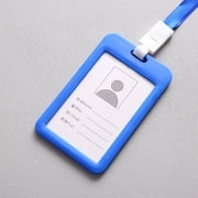 Plertrvy Clearance Portable Colorful Employee Plastic Id Card Holder Name Tag Lanyard Neck Strap Double-Sided Transparent Employee Work Card Royal BlueBlue@0563