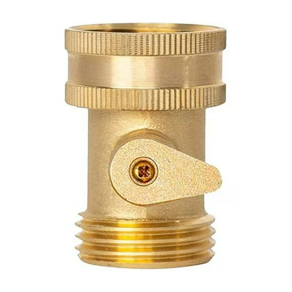 Plertrvy Clearance Solid Brass Garden Hose Shut Off 3/4" Ght Water Pipe Faucet Connector Garden Hose Connection Solid Brass Garden Hose Single Pass Ball Valve(Gold@1228)