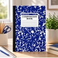thumbnail image 1 of Plertrvy Composition Notebook, Wide Ruled Composition Book, Marble Composition Notebooks for Note Taking, 30 Sheets/60 Pages, Hard Cover, Sewn Binding, Classroom Must Haves #003, 1 of 9