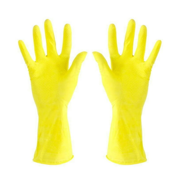 Plertrvy Dishwashing Gloves Long Rubber Housework Gloves Latex Laundry Gloves Dishwashing Gloves B, Dishwashing Cover, Clearance! (1x wooden handle 3x brush heads)
