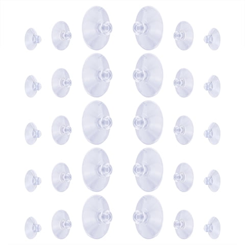 Plertrvy Clearance 30 Packs Of Suction Cups Plastic Suction Cups Without Hooks Clear Hooks 3 Sizes (45Mm 30Mm 20Mm) 30Pc Mushroom Head Suction Cup Hook(As Shows@1254)