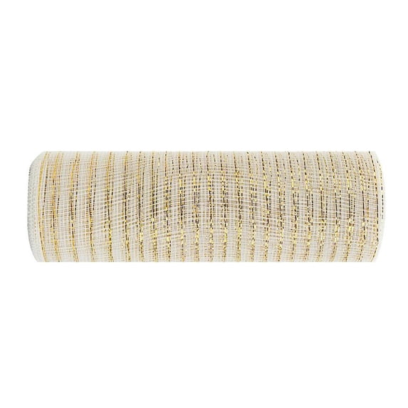 Plertrvy Hot Sale! Poly Mesh Ribbon with Metallic Foil Each Roll For Wreaths Swags Bows Wrapping and Decorating, 1 Pc Gold Wire Mesh