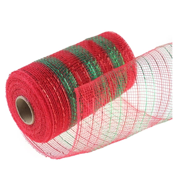 Plertrvy Hot Sale! Poly Mesh Ribbon with Metallic Foil Each Roll For Wreaths Swags Bows Wrapping and Decorating, 1 Pc Gold Wire Mesh