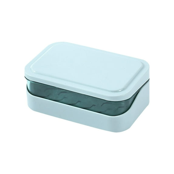 (1X Soap Box) Plertrvy Soap Box Blue, Soap Bar Container Holder Case Travel Dish Storage Drainers Box Cover Dishes Plastic