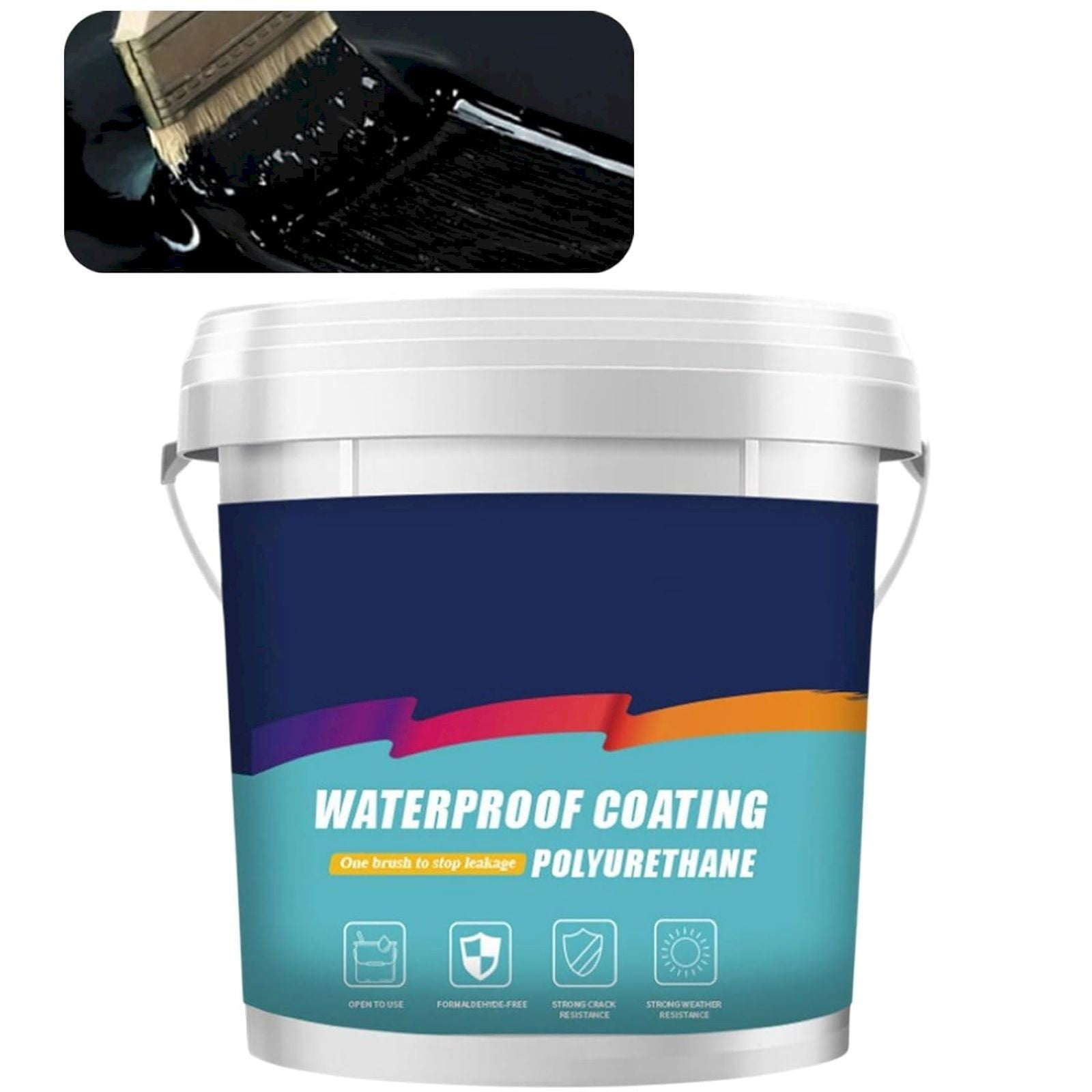 Plertrvy Waterproofing & Leakage Repairing Coating Polyurethane Coating Liquid Sealant Indoor Outdoor Agent For Roof Walls Bathroom（300ml）, Black Waterproof Coating For Exterior Wall And Roof