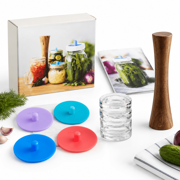 Plete Mason Jar Fermentation Kit - Pickle Sauerkraut Making Kimchi Container Airlock Lidsjars