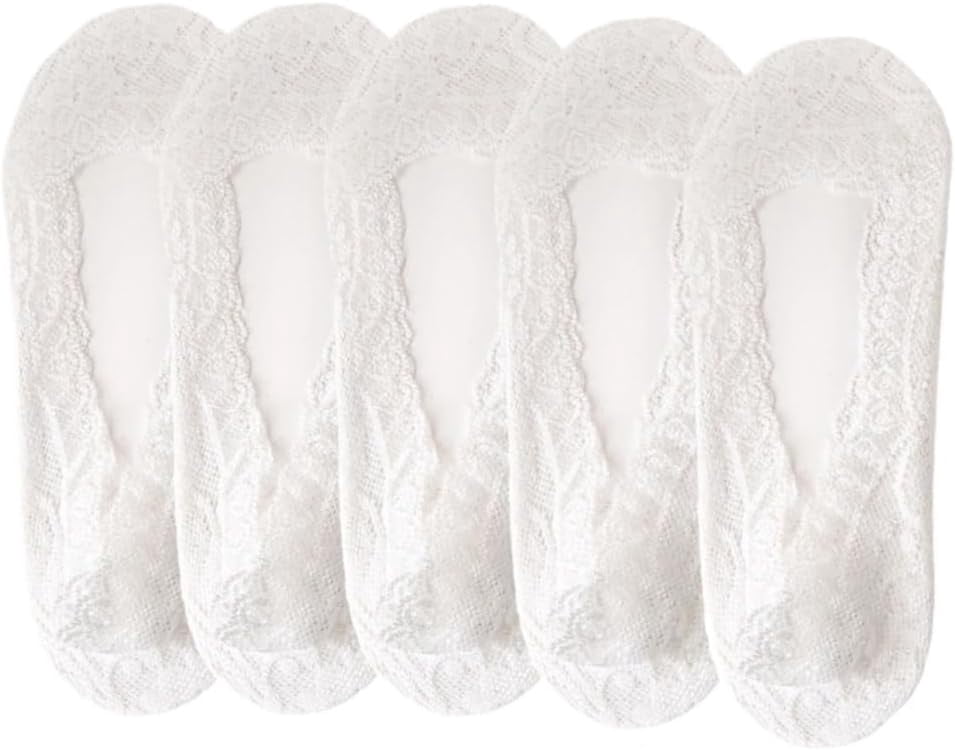 Pleteffect Socks, Lace No Show Liner Sock, 5 Pairs Lace Low Cut Liner ...