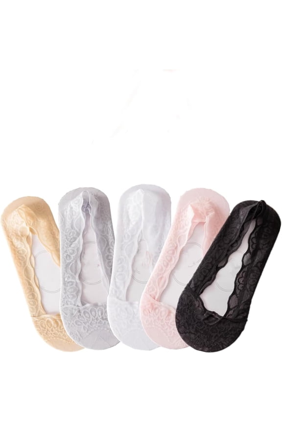 Pleteffect Socks, Lace No Show Liner Socks for Women, Non Slip Cotton Sneaker Loafer, Breathable Low Cut Liner