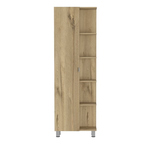 Plethoria Home 5-Shelf Linen Cabinet Light Oak