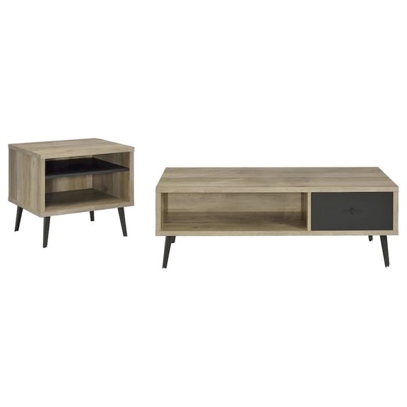 Plethoria Home Balboa Distressed Pine 2-piece Coffee and End Table Set