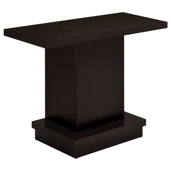 Plethoria Home Cappuccino Pedestal Rectangle Sofa Table