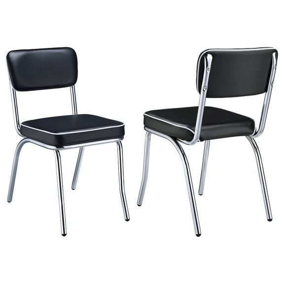 Plethoria Home Chrome Retro Dining Chairs (Set of 2)