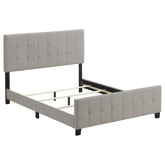 Plethoria Home Grid Tufted Upholstered Panel Bed