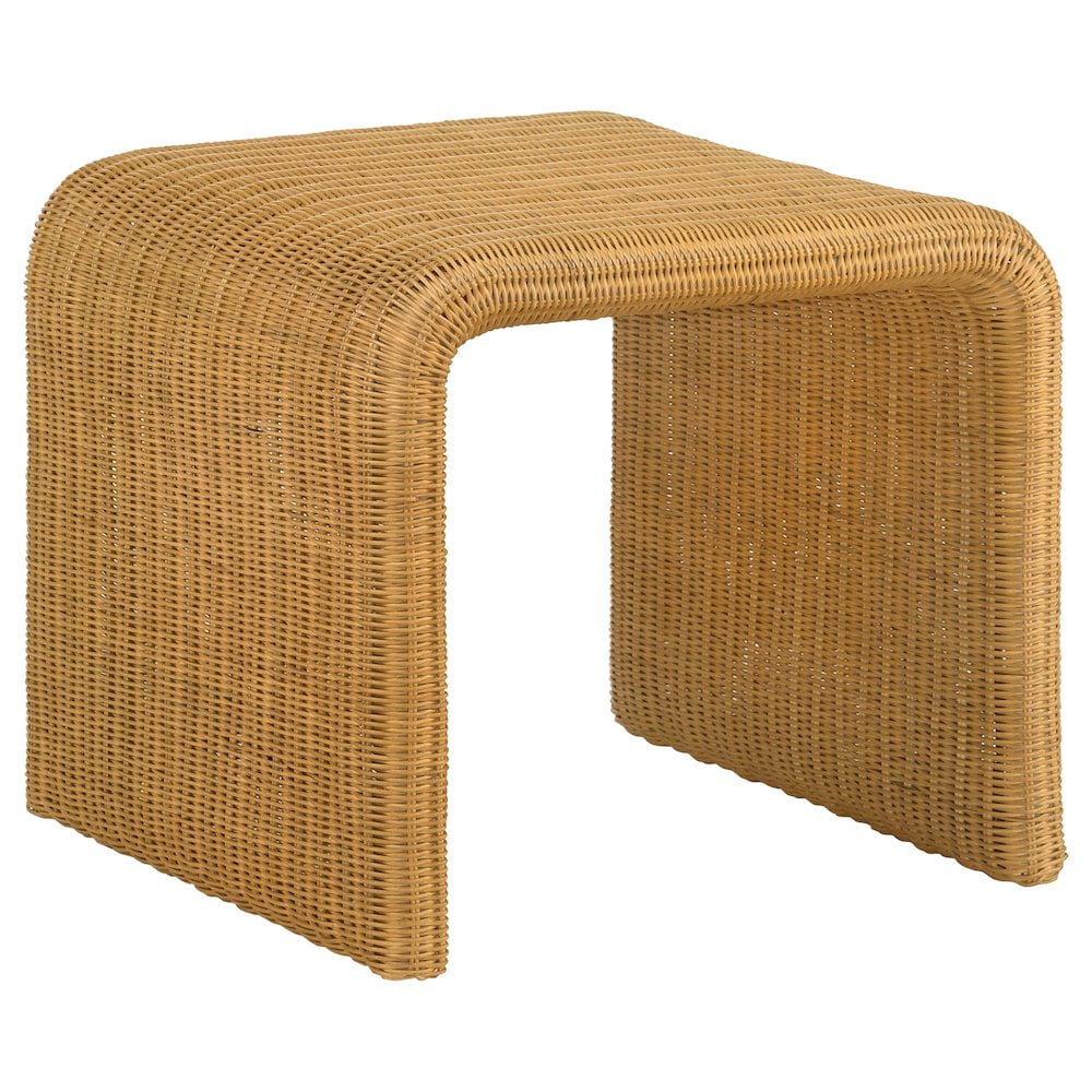 Juanita Natural Rattan Square Coastal End Table
