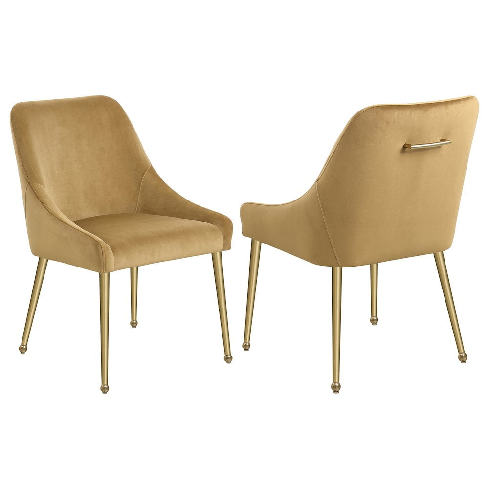 Navy Velvet Parsons Side Chair with Gold Metal Legs