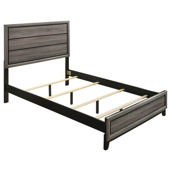 Plethoria Home Rustic Grey Oak Panel Bed