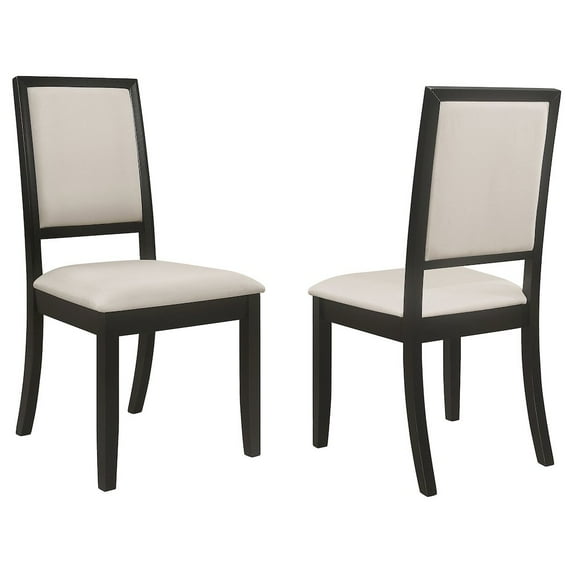 Plethoria Home Transitional Two-tone Side Chairs (Set of 2)