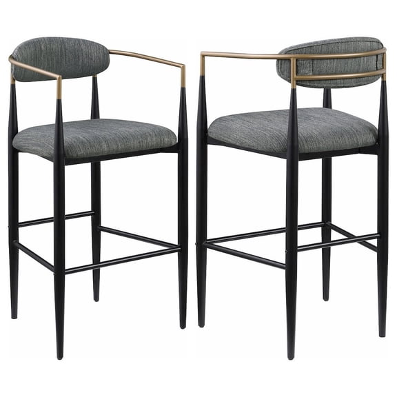 Plethoria Home Upholstered Stool with Metal Leg