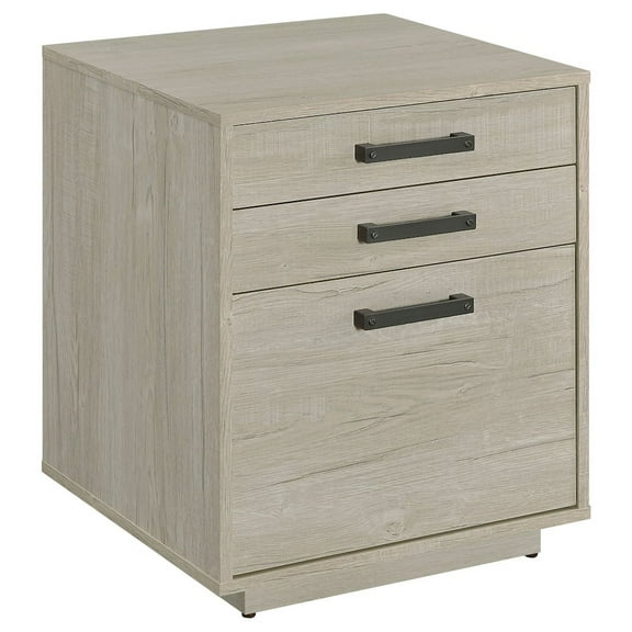 Plethoria Home Whitewashed Grey 3-drawer Square File Cabinet