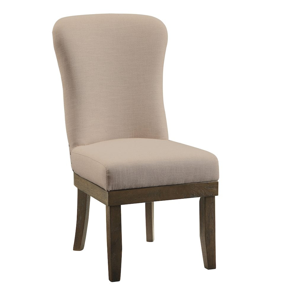 Elevated Parsons Linen Upholstered Side Chair in Beige