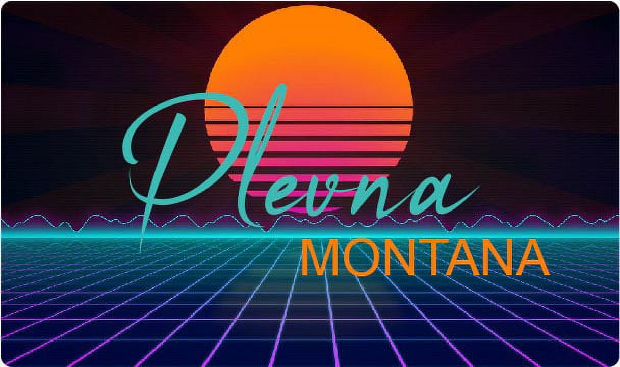Plevna Montana 2 X 1.25Inch Vinyl Decal Stiker Retro Neon Design