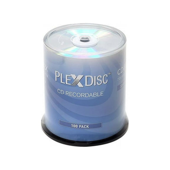 PlexDisc 700MB 52X CD-R Shiny Silver Top 100 Packs Spindle Disc Model 631-105-BX