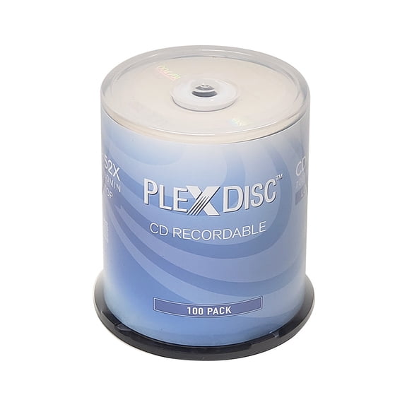 PlexDisc CD-R 700MB 80 Minute 52x Branded Recordable Disc - 100 Pack Spindle 631-805-BX