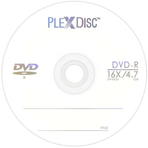 PlexDisc DVD-R 4.7GB 16x Branded Logo Top Recordable Media Disc - 100 Pack Spindle 632-815-BX