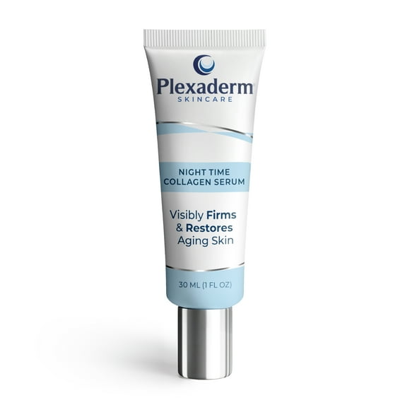 Plexaderm 30 mL Night Time Collagen Serum for Firmer, Fuller, more Youthful Looking Skin, Anti-Aging Collagen & Peptide Serum, Best Collagen Serum for Women & Men, Paraben-Free, Developed in the USA
