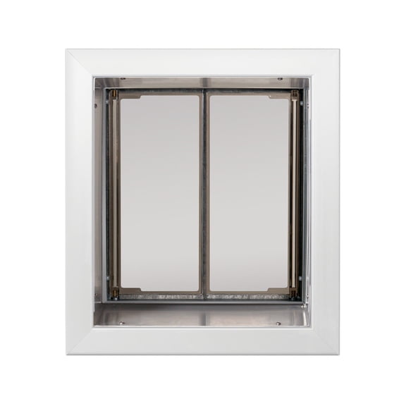 PlexiDor Wall Mount Pet Door in White, Medium