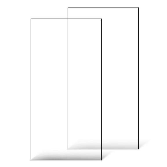 Plexiglass Acrylic Sheets 2 Pack 24 x 48 Inch 1/8 Inch Thick Clear Plastic Cast Transparent Glass for Crafting Picture Frame Replacement DIY Display Easy to Cut