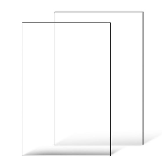 Plexiglass Acrylic Sheets 2-Pack, 24x36 Inch 1/4 Inch Clear Cast Acrylic Plastic for DIY Crafts, Replacement Glass, Displays