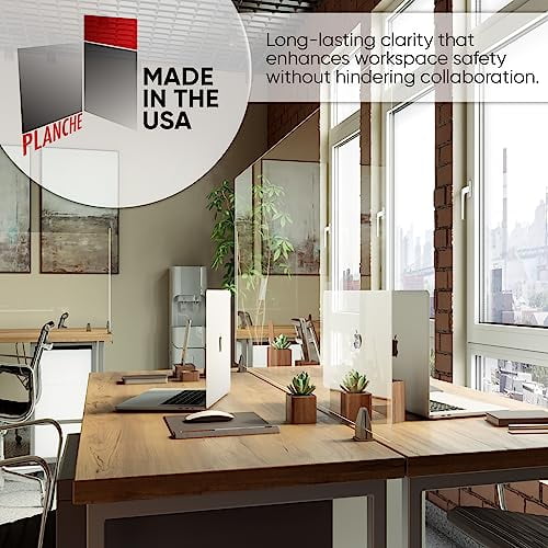 Plexiglass Table Top Sneeze Guard Desk Divider for Students, Office