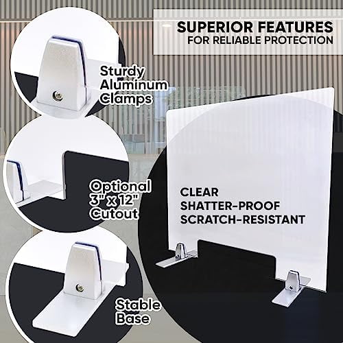 Plexiglass Table Top Sneeze Guard Desk Divider for Students, Office