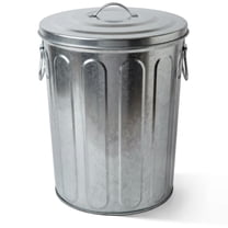 Plexon 13 Gallon Outdoor Metal Trash Can with Lid, Vintage Metal ...