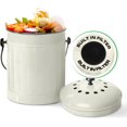 thumbnail image 1 of Plexon Countertop Compost Bin with Lid, Off-White 1.5 Gallon Odorless Kitchen Compost Container, Steel Food Compost Bucket for Kitchen with Charcoal Filter, Compost Pail for Kitchen Countertop, 1 of 6