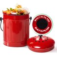 thumbnail image 1 of Plexon Countertop Compost Bin with Lid, Red 1.5 Gallon Odorless Kitchen Compost Container, Steel Food Compost Bucket for Kitchen with Charcoal Filter, Compost Pail for Kitchen Countertop, 1 of 6