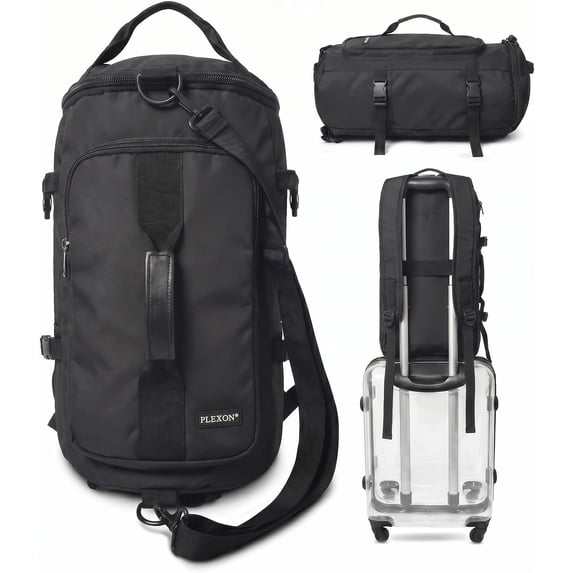 Plexon Duffle Bag for Gym, Travel & Sports Workout, 21" Waterproof Carry On Duffel Backpack, Lightweight Tear-Resistant Weekender Bag for Men & Women