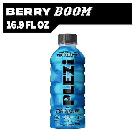 PLEZi Hydration Berry Boom: Real Juice, 2X Electrolytes, 560mg Potassium, No Added Sugar, No Artificial Colors - 16.9 Fl Oz, 1 Count
