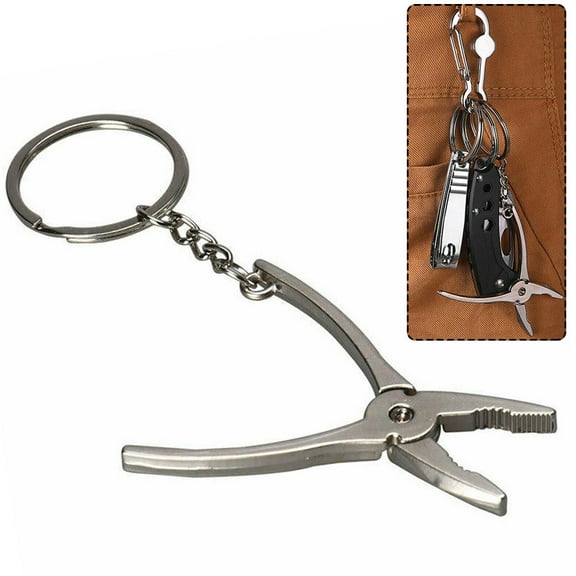 Plier Key Tag Chain Key Ring for Car Bike Bag Stainless Steel Key Tag Keychain