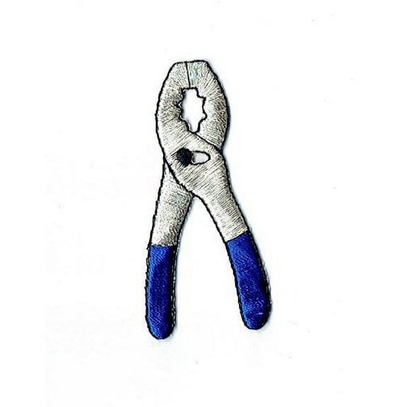 Pliers - Blue/Silver Tools - Iron on Applique/Embroidered Patch
